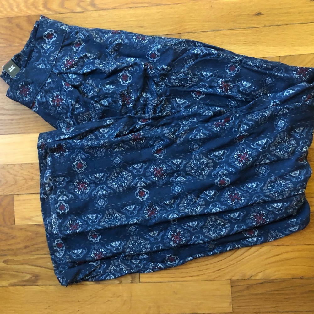 Boho Patterned Flowy High-Rise Pants